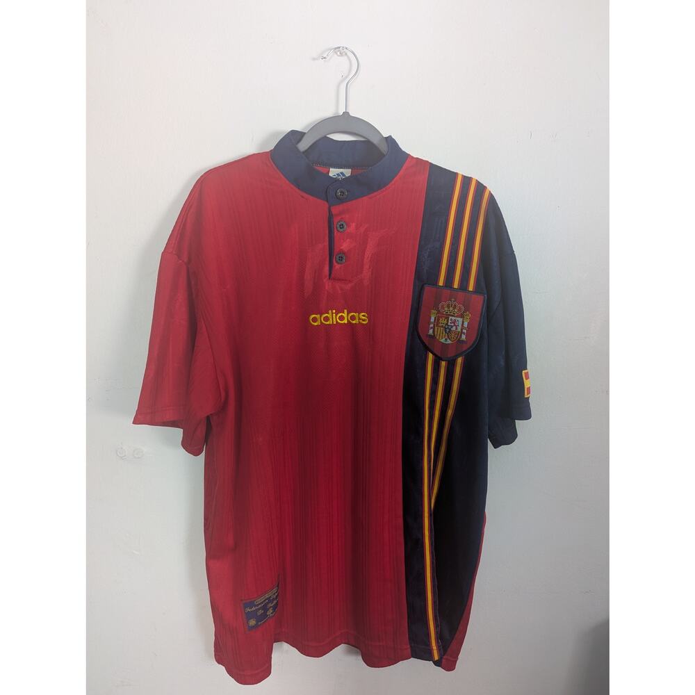 Spain 1996 Vintage Jersey XL Adidas Euro Soccer Shirt